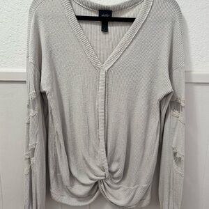 Daytrip Cream Twist Front Sweatshirt